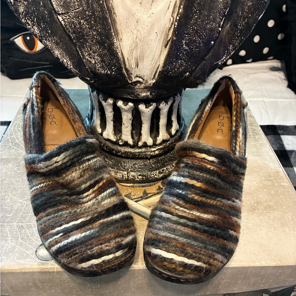 b.o.c. Clog Bohemian Slip On With Rubber Sole, Cushion Inside Brown Multi 8.5M